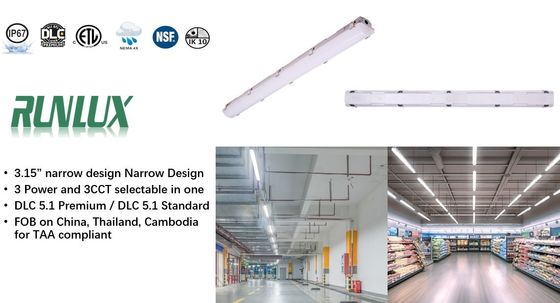 Energiebesparende LED-damp-stram garageverlichtingsinstallatie met 50000 uur levensduur en IP66 IK10