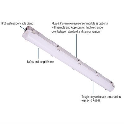 IP66 IK10 LED-dampverlichting 2ft/4ft/5ft/8ft Industrial LED Tri Proof Light voor magazijn