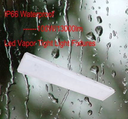 100W 3500K 4FT LED-dampvrij hoge baai IP67 met transparante polycarbonaatdiffuser