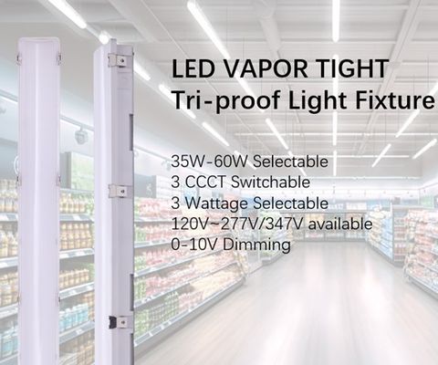 Industriële LED-dampverlichting IP66 IK10 2ft/4ft/5ft/8ft 120-277V/120-347V Inlaatspanning