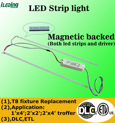 120-277V / 120-347V LED Troffer Retrofit 3CCT 3Power selecteerbare magnetische lineaire retrofitset