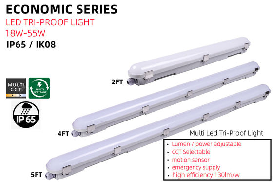 55W 80 Ra Autowas LED-lamp met AC 110V Input Voltage Lineaire stoomdichte armature