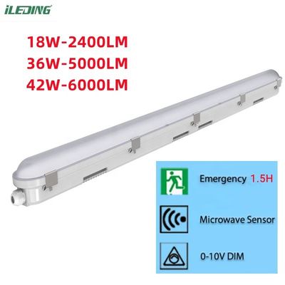Commerciële LED dampdicht 18W 4Ft met waterdichte IP66 rating en dimmer ondersteuning