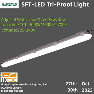 Koelopslag Industrieel IP66 IK10 5FT 55W Tri-proof Low Bay LED stoomdichte lichtinstallaties