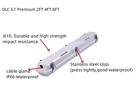 80 Ra Support Dimmer Industrial 8FT Led Vapor Tight High Bay Tri proof 90W 75W 65W waterdicht lichtstel