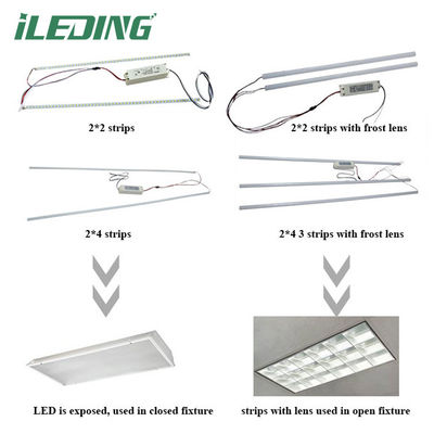 160lm/w Magnetisch materiaal 2' X 4' Troffer Lineaire retrofit kit voor Magnetische Mount Driver