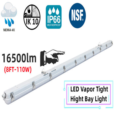 PC-materiaal 8FT 110W LED-dampvrij licht IP66 NEMA 4X voor wassen van boerenwagens